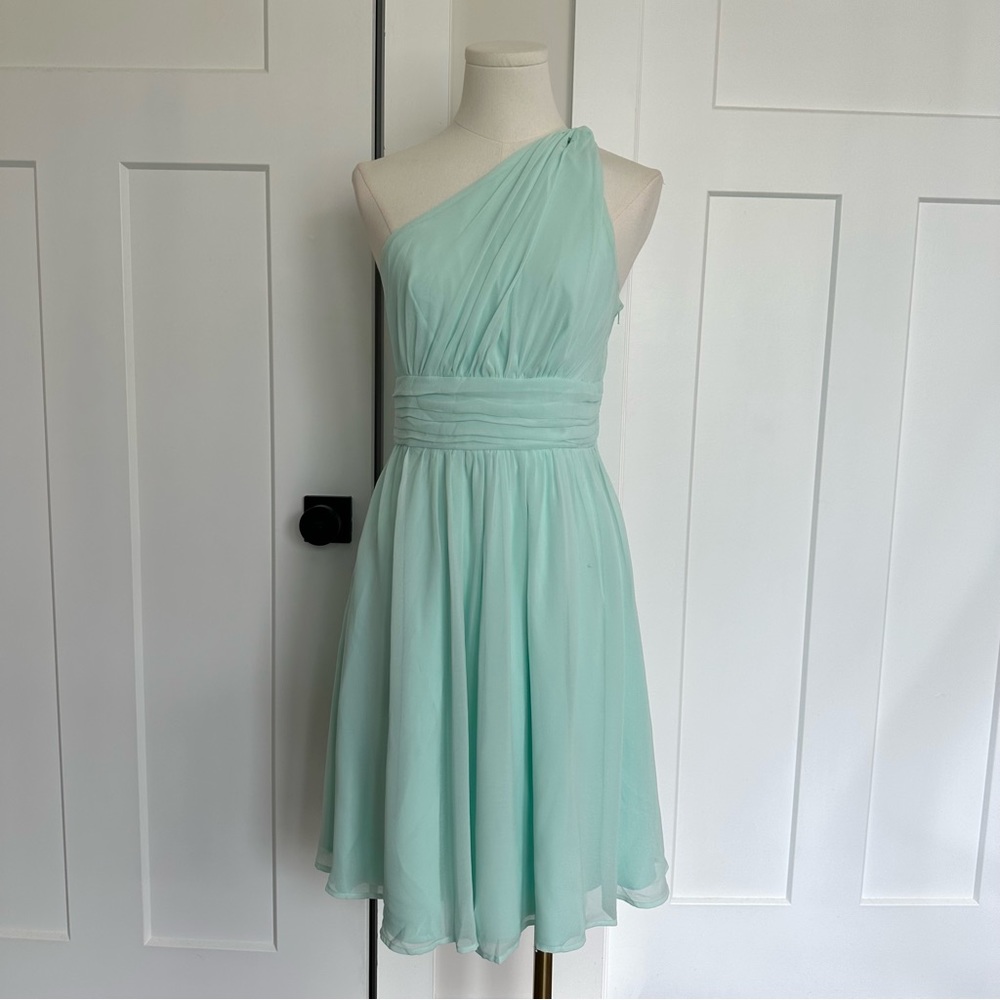 Tevolio Mint Green One-Shoulder Bridesmaid Dress | Size 6
